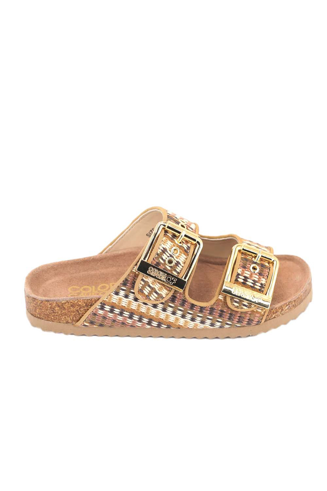  Colors Of California - TWO BUCKLE SANDAL IN RAFIA - NAT 2025